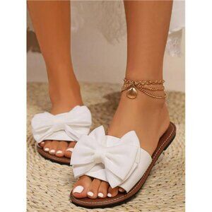 New Summer Bowknot Flat Outdoor Trendy Sandals For Beach And Casual Wear